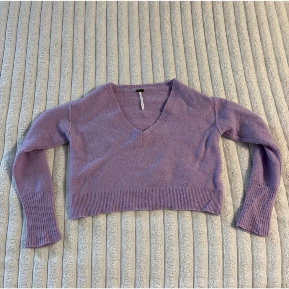 Free People Stellar 100% Cashmere Sweater Women’s Small Lilac Purple Structured